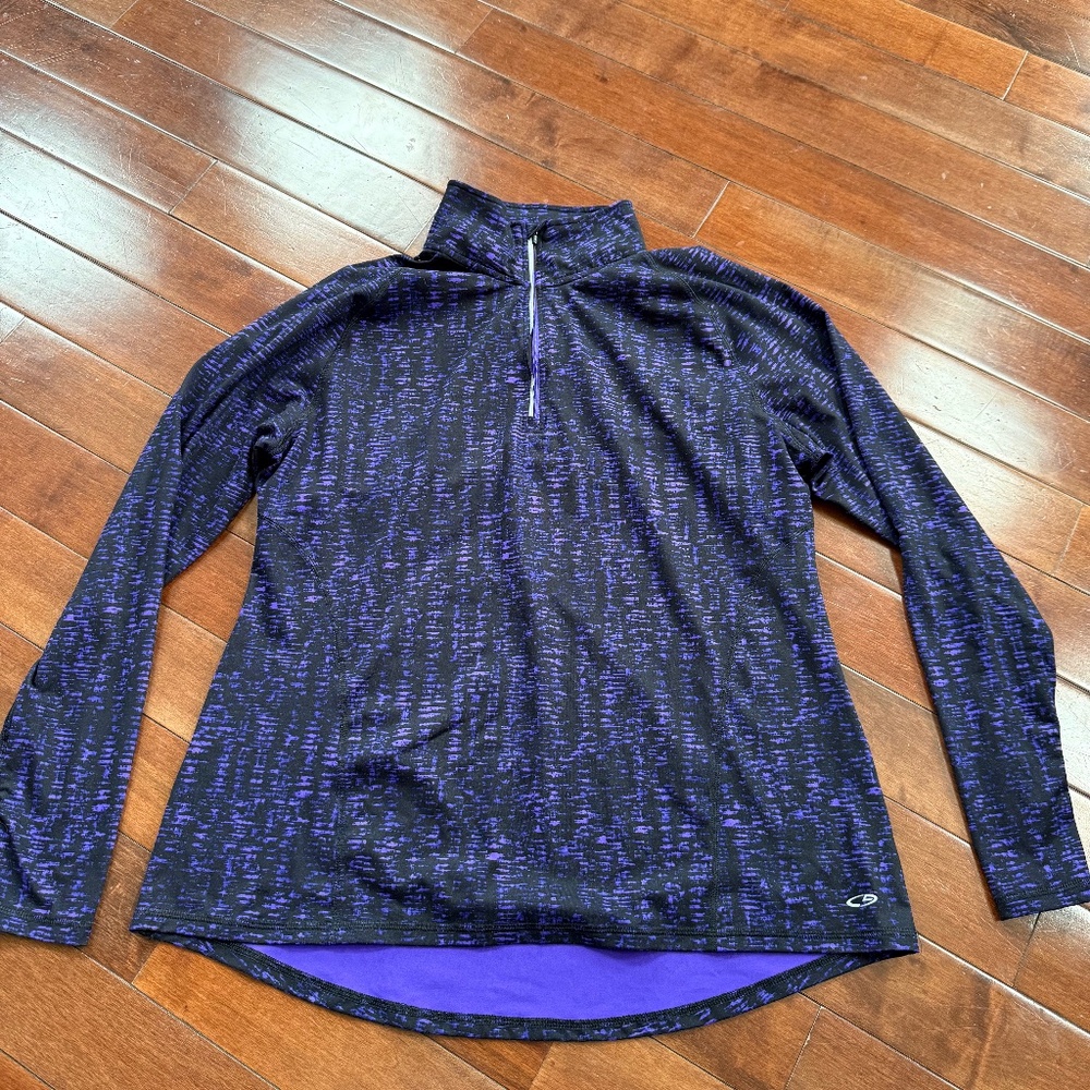 Purple & Black Champion Activewear Quarter Zip, size XL
